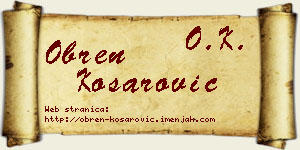 Obren Košarović vizit kartica